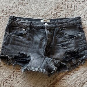 Free People Frayed Jean Shorts